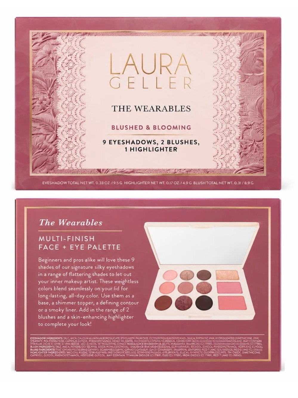 New Laura Geller The Wearables Blushed & Blooming Face + Eye Palette